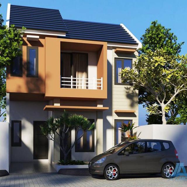 Rumah Warna Coklat 2 Lantai Type 36 6050